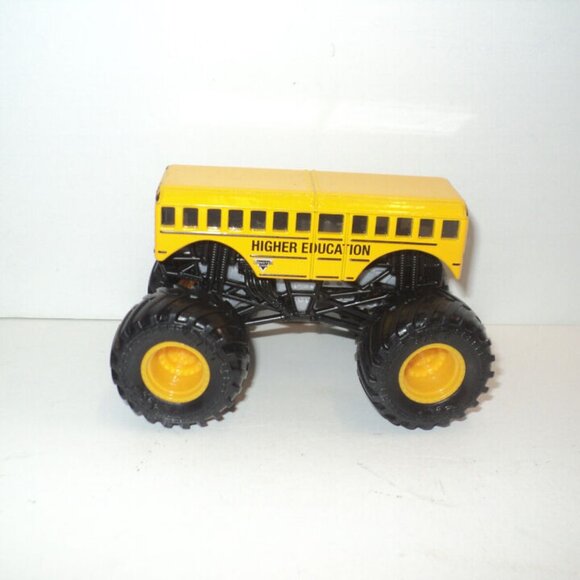 Monster Jam Higher Education Yellow Cool Bus 2023 Hot Wheels 1:43 Scale 3 3/4" L - Picture 2 of 5